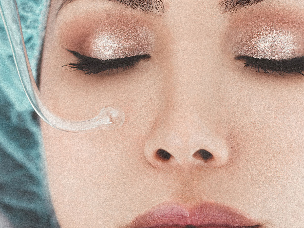 woman receiving professional facial