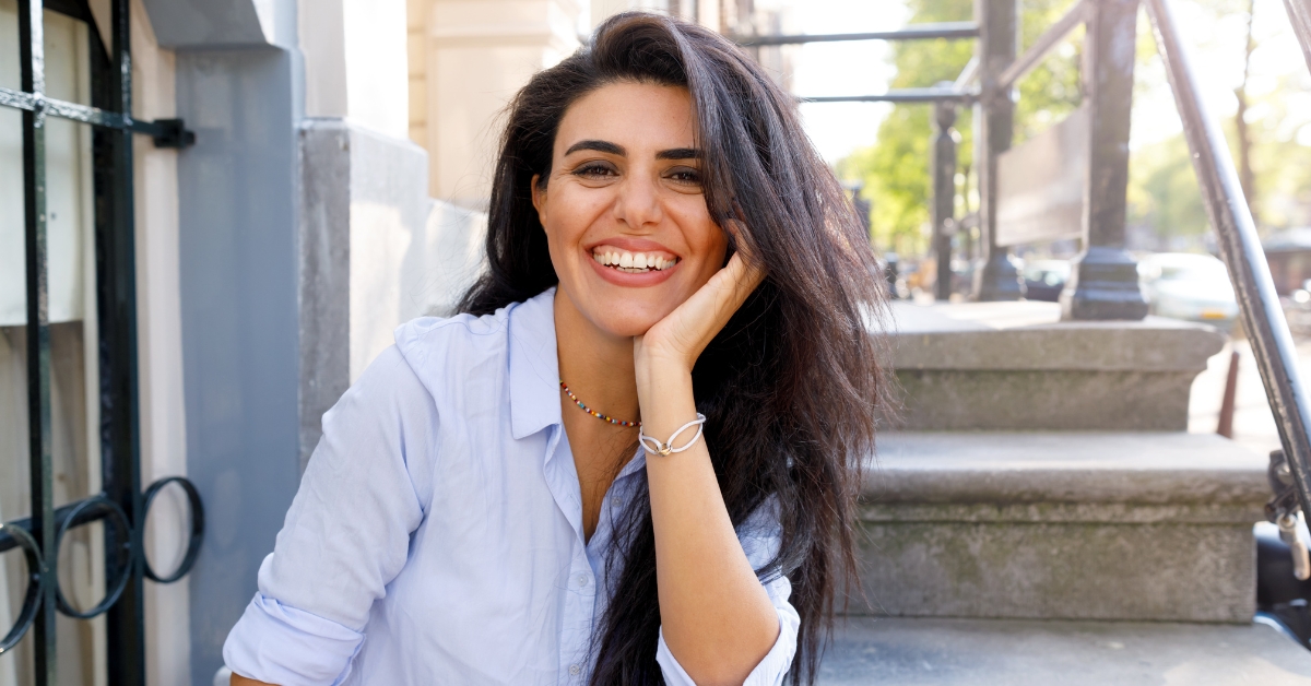 professional working woman smiling at the camera