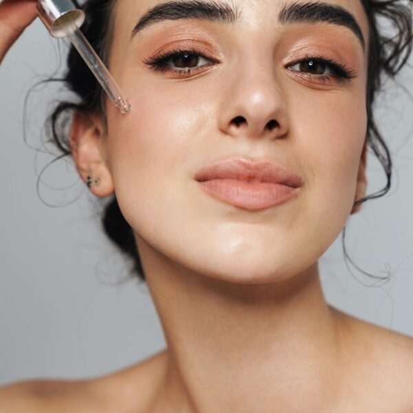 Applying facial serum