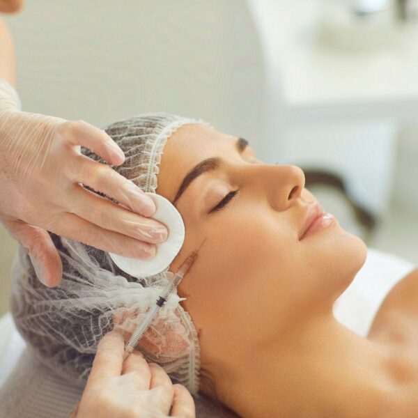 a woman receiving botox