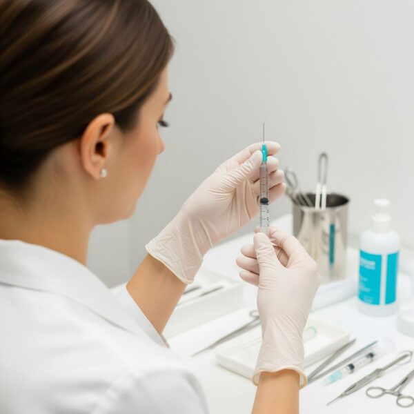 doctor preparing botox injections