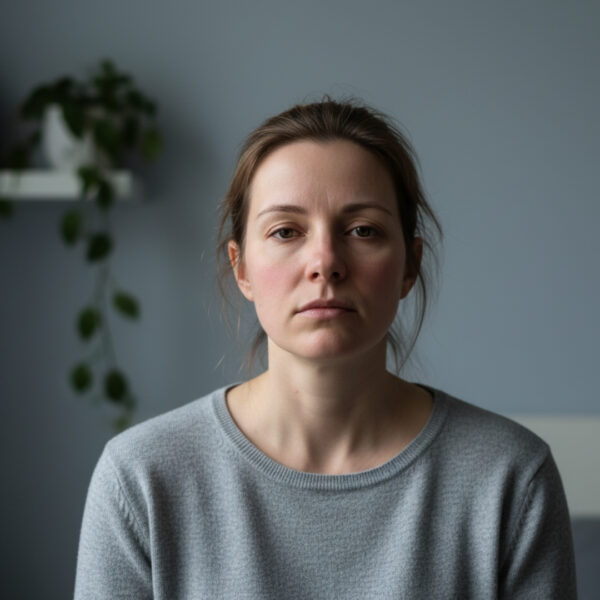A person looking fatigued and dull