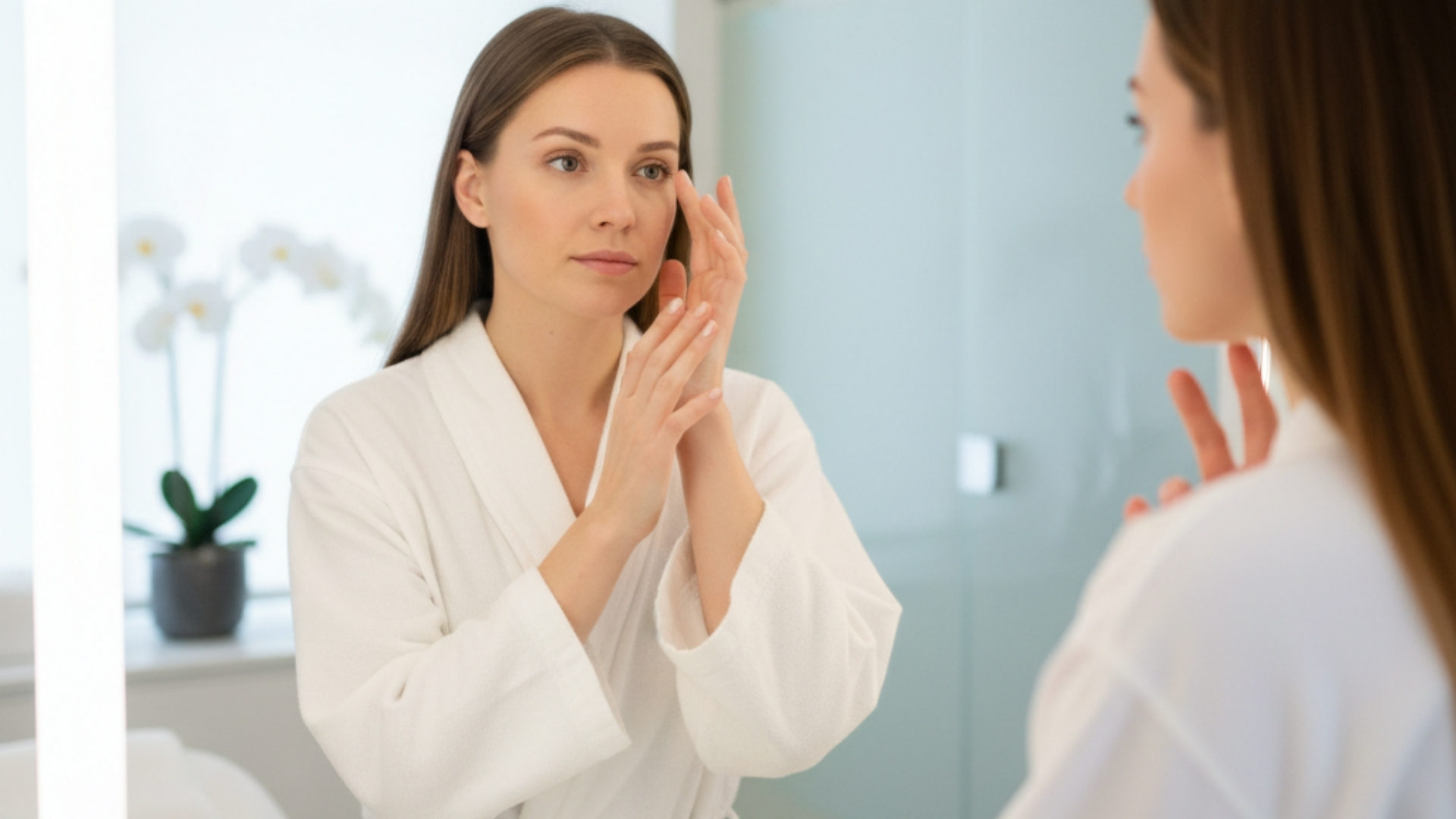 When is the Best Time to Start Preventive Botox Young woman thoughtfully examining her reflection in a mirror